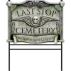 Last Stop Cemetery Sign - 78Cm