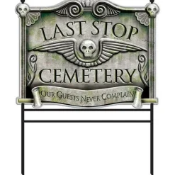 Last Stop Cemetery Sign - 78Cm