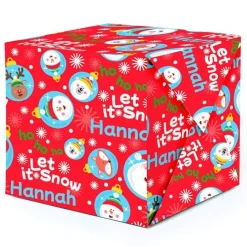 Let It Snow Christmas Personalised Wrapping Paper - 62 X 100Cm Sheet