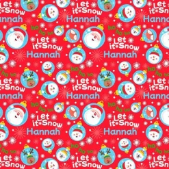 Let It Snow Christmas Personalised Wrapping Paper - 62 X 100Cm Sheet