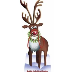 Life Size Rudolph Cardboard Cutout - 183Cm X 75Cm