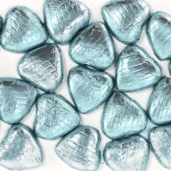 Light Blue Foil Chocolate Hearts X20