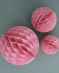 Light Pink Paper Honeycomb Hanging Decorations (3Pk)