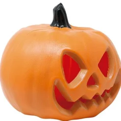 Light Up Smiley Carved Pumpkin - 20Cm