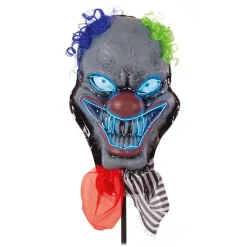 Lights Up Clown Head Stake - 83Cm