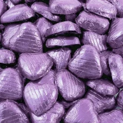 Lilac Foil Chocolate Hearts - 1Kg