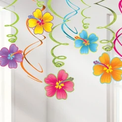 Luau Hanging Swirls - 60Cm Hawaiian Decoration (12Pk)
