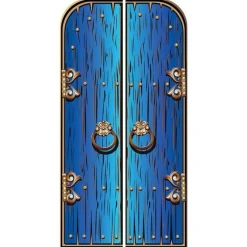 Magical Double Doors Blue Cardboard Cutout - 191Cm X 94Cm