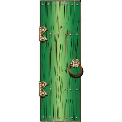Magical Single Door Green Cardboard Cutout - 195Cm X 68Cm