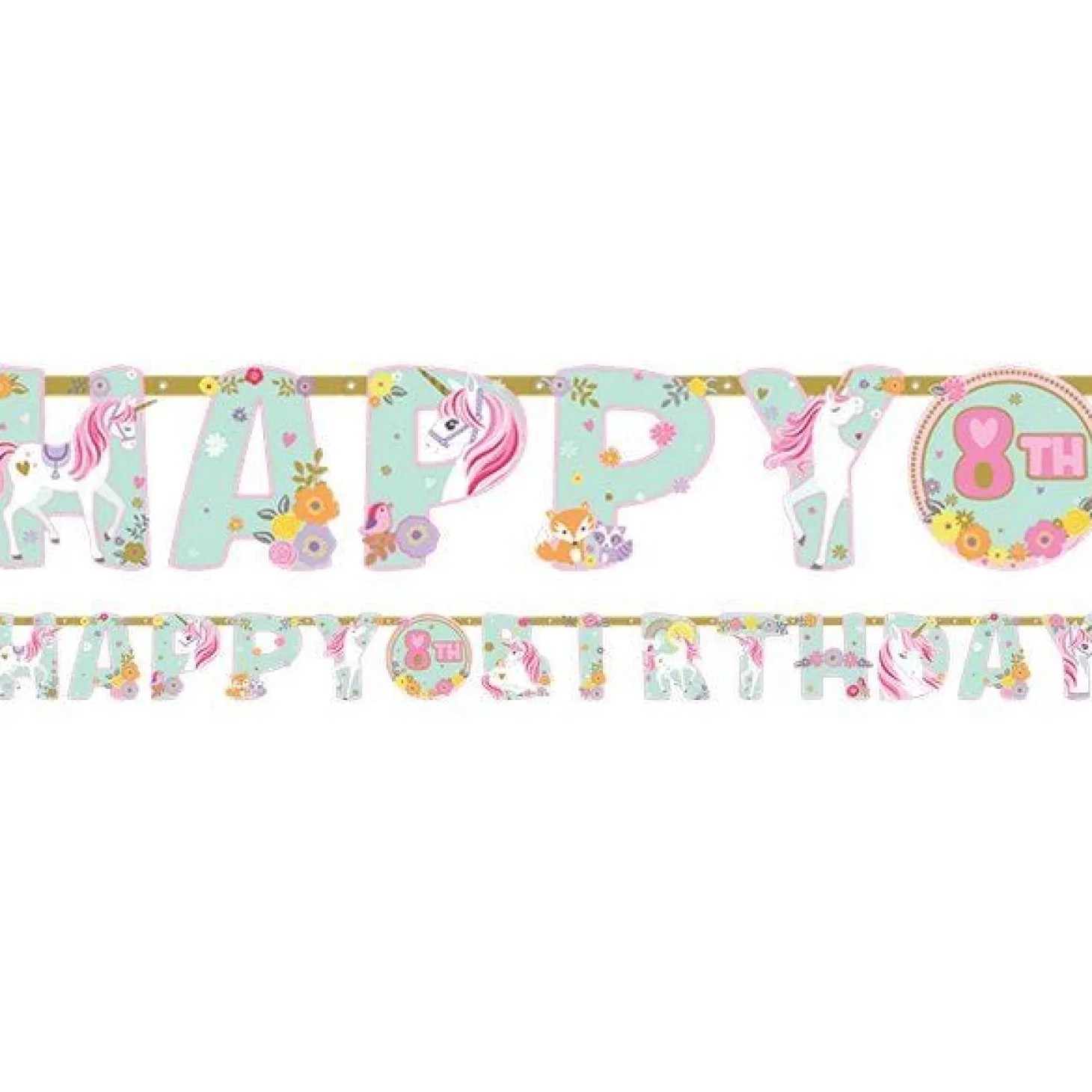 Magical Unicorn Add An Age Paper Letter Banner - 3.2M