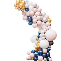 Marble, Navy & Gold Chrome Large Balloon Arch Diy Kit - 200 Balloons