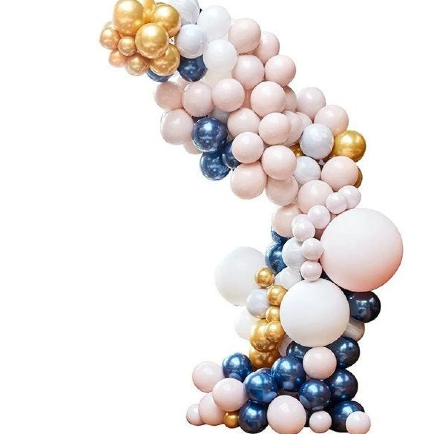 Marble, Navy & Gold Chrome Large Balloon Arch Diy Kit - 200 Balloons