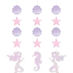 Mermaid Shine Iridescent Hanging Cutouts - 57Cm (3Pk)
