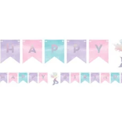 Mermaid Shine Iridescent Happy Birthday Bunting - 1.6M