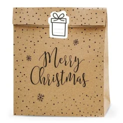 Merry Christmas Kraft Gift Bags - 27Cm (3Pk)
