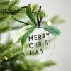 Merry Christmas With Foliage Tree Decorations (4Pk)