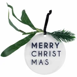 Merry Christmas With Foliage Tree Decorations (4Pk)