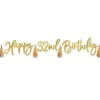 Metallic Gold Add-An-Age Happy Birthday Letter Banner - 2.74M