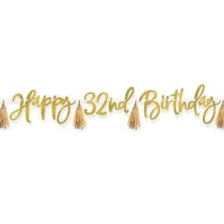 Metallic Gold Add-An-Age Happy Birthday Letter Banner - 2.74M