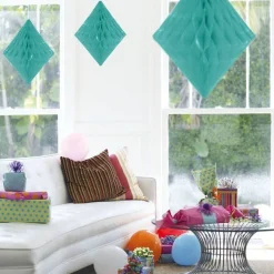 Mint Green Honeycomb Diamond Decoration - 30Cm