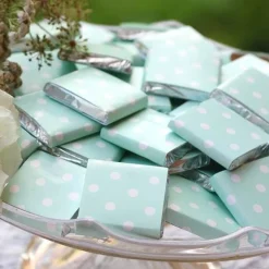 Mint Green Polka Dot Chocolate Neapolitans - 20Pk