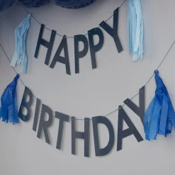 Mix It Up Blue Happy Birthday Tassel Bunting