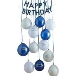Mix It Up Blue Happy Birthday Balloon Door Kit