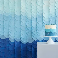 Mix It Up Blue Ombre Tissue Paper Disc Backdrop
