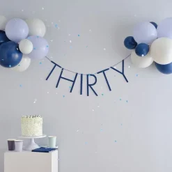 Mix It Up Blue 'Thirty' Banner And Latex Balloons
