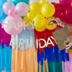 Mix It Up Gold Customisable Age Birthday Paper Banner - 1.5M