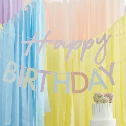 Mix It Up Pastel 'Happy Birthday' Paper Banner - 1.5M
