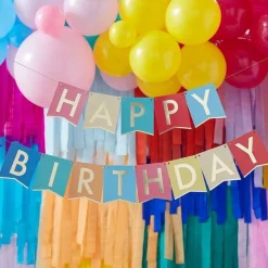 Mix It Up Rainbow Happy Birthday Paper Bunting - 1.7M