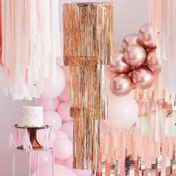 Mix It Up Rose Gold Foil Fringe Chandelier Decoration - 1.3M X 40Cm