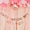 Mix It Up Rose Gold Personalised 'Happy Birthday' Paper Banner - 4M