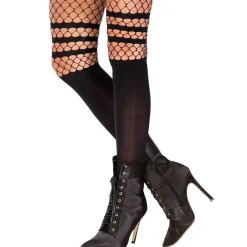 Mock Sock Fishnet Tights - Adult One Size