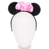 Mouse Ears & Pink Bow Headband