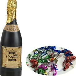 Multi Coloured Paper Confetti Champagne Bottle Cannon - 33Cm