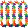 Multi Neon Rainbow Hawaiian Lei - 12 Pack (12Pk)