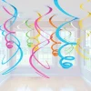 Multicoloured Hanging Swirls Decoration - 55Cm (12Pk)