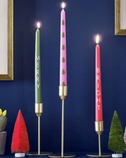 Multicoloured Merry, Bright, Trees Candles