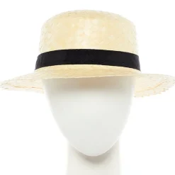 Natural Straw Boater Hat