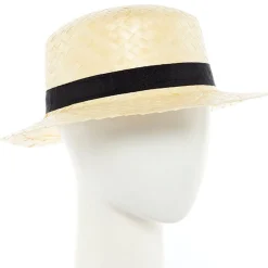 Natural Straw Boater Hat