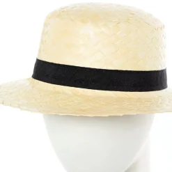 Natural Straw Boater Hat
