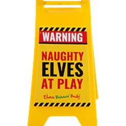 Naughty Elf Mini Warning Sign