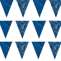 Navy & Gold Geode 30Th Birthday Paper Bunting - 3.7M