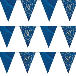 Navy & Gold Geode 80Th Birthday Paper Bunting - 3.7M