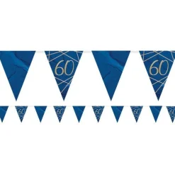 Navy & Gold Geode 60Th Birthday Paper Bunting - 3.7M