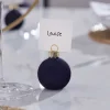 Navy Flocked Bauble Place Card Holders (6Pk)