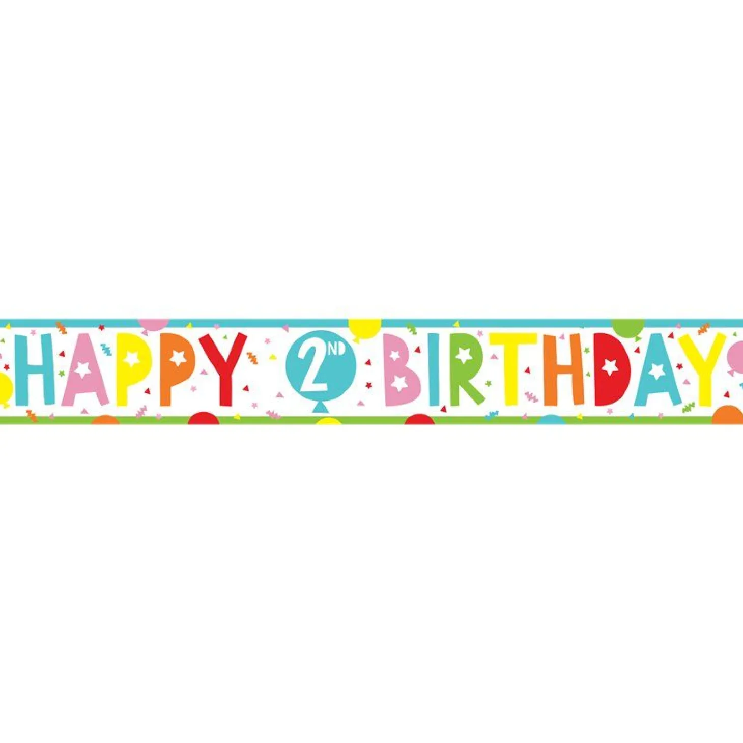 2Nd Birthday Paper Banners - 1M (3Pk)
