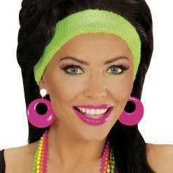 Neon Pink 80's Earrings